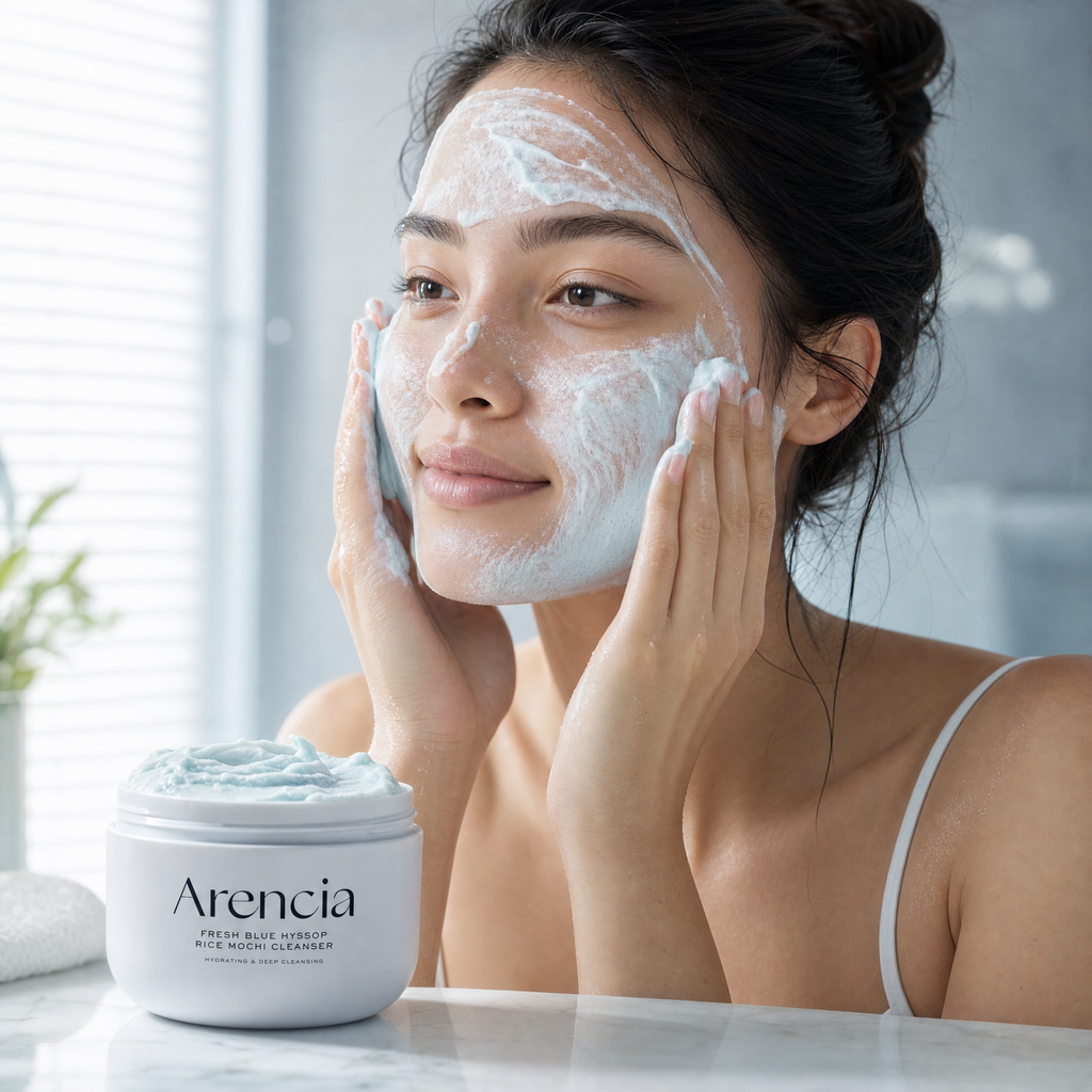 Arencia Fresh Blue Hyssop Rice Mochi Cleanser