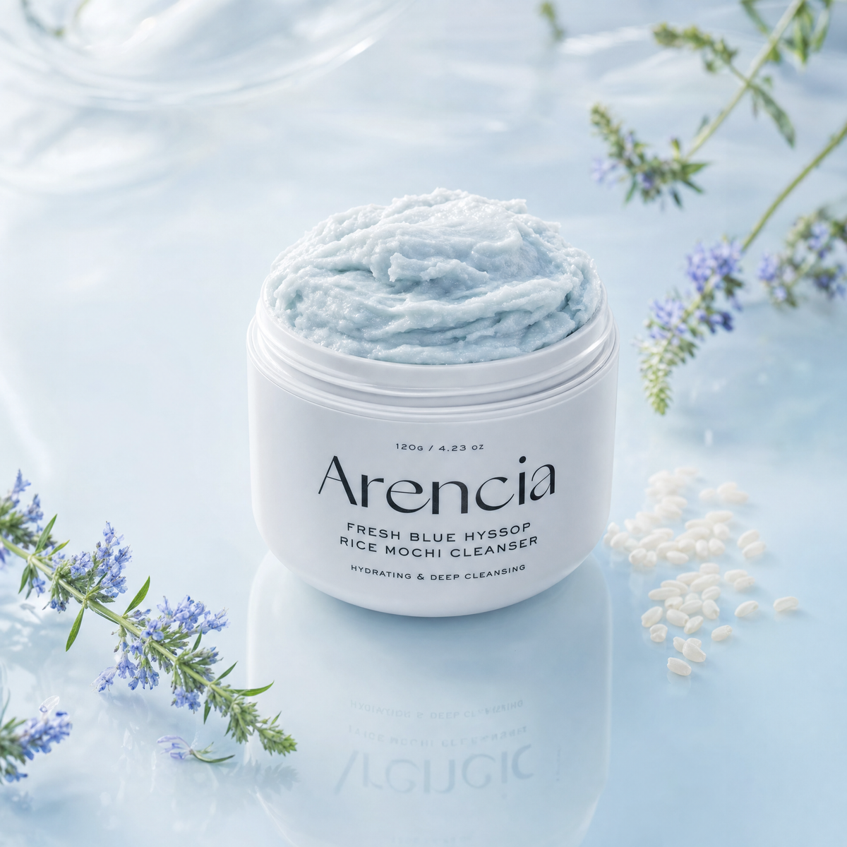 Arencia Fresh Blue Hyssop Rice Mochi Cleanser